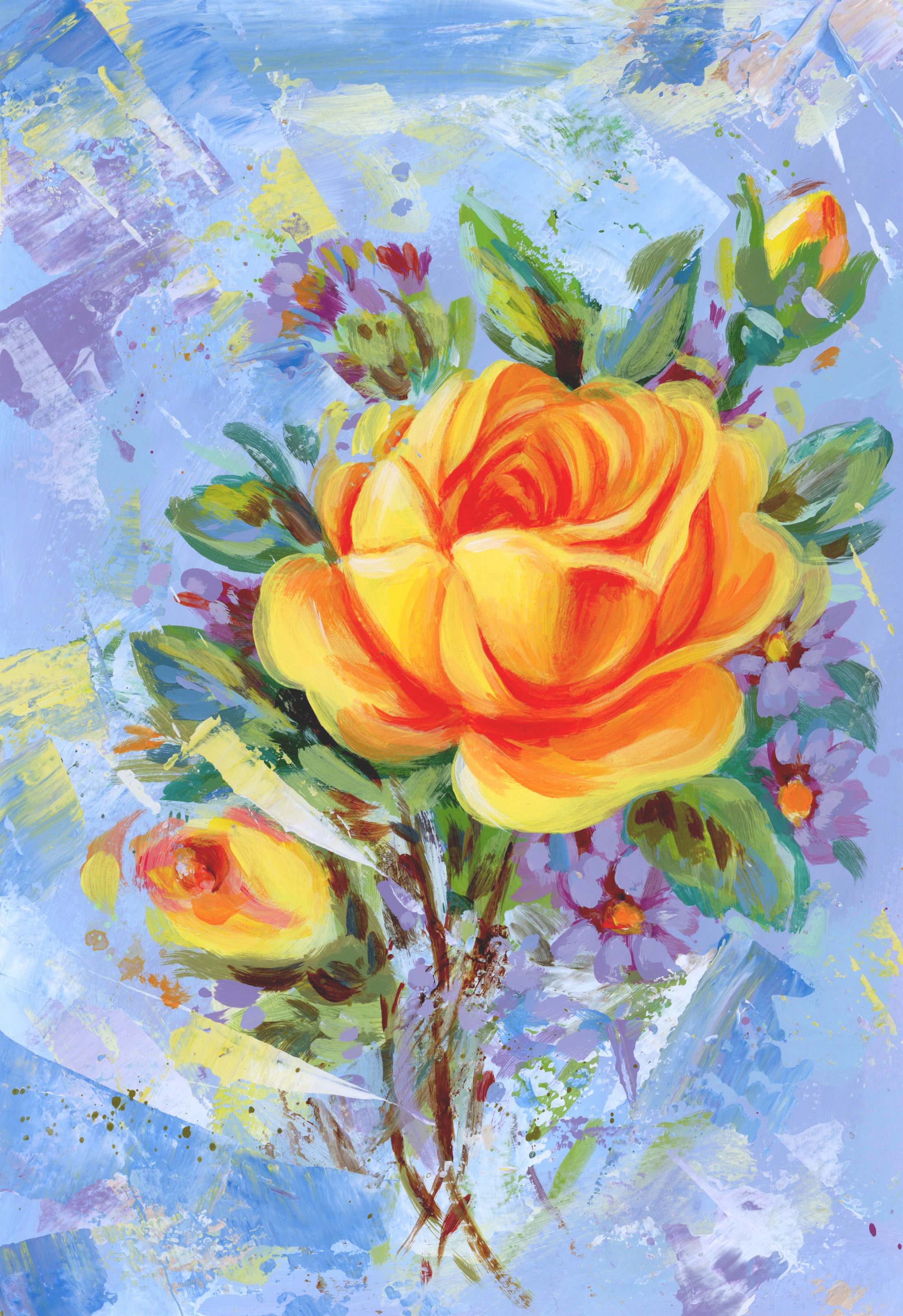 Painting - yellow roses