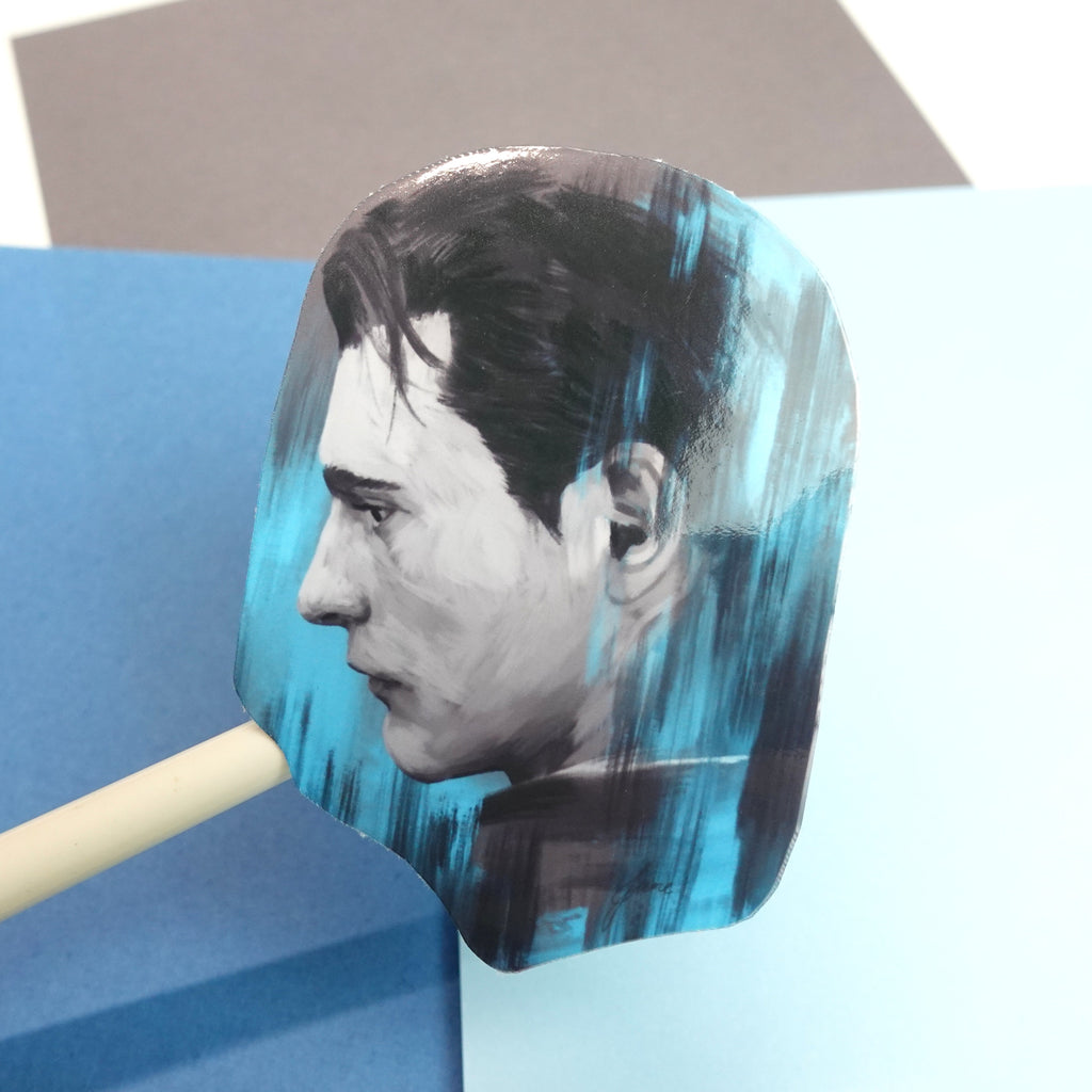 Connor blue sticker - glossy sticker of original Detroit Become Human digital painting fanart