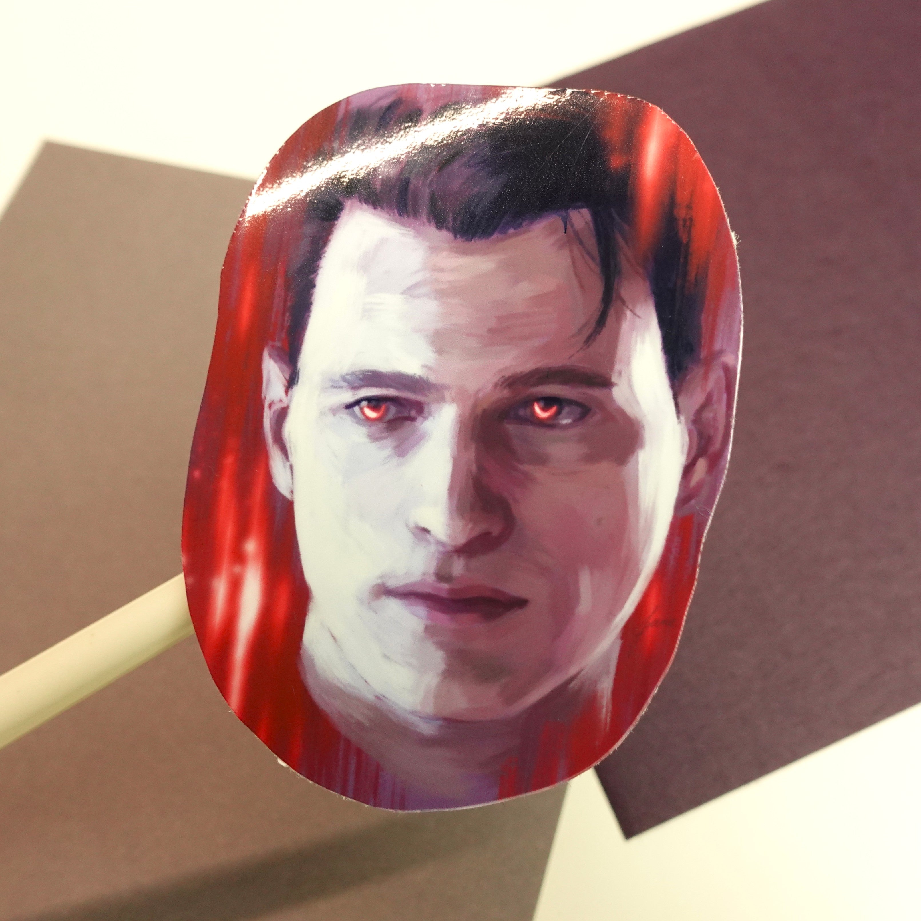 Connor red - glossy sticker of original Detroit Become Human fanart digital painting