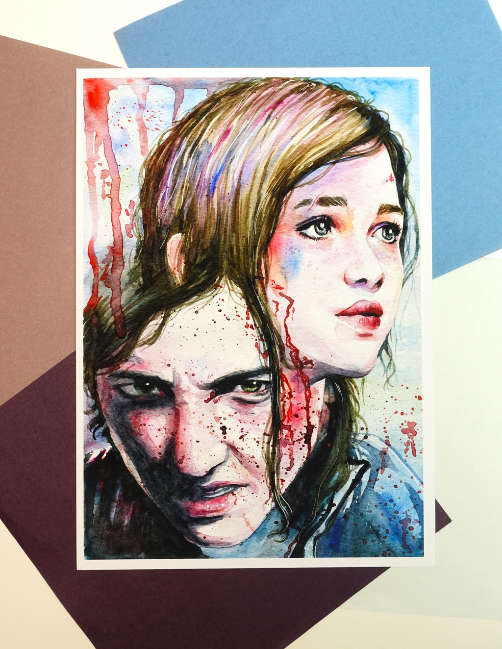 Ellie print - A5 art print of original fanart watercolour painting of Ellie from The Last of Us