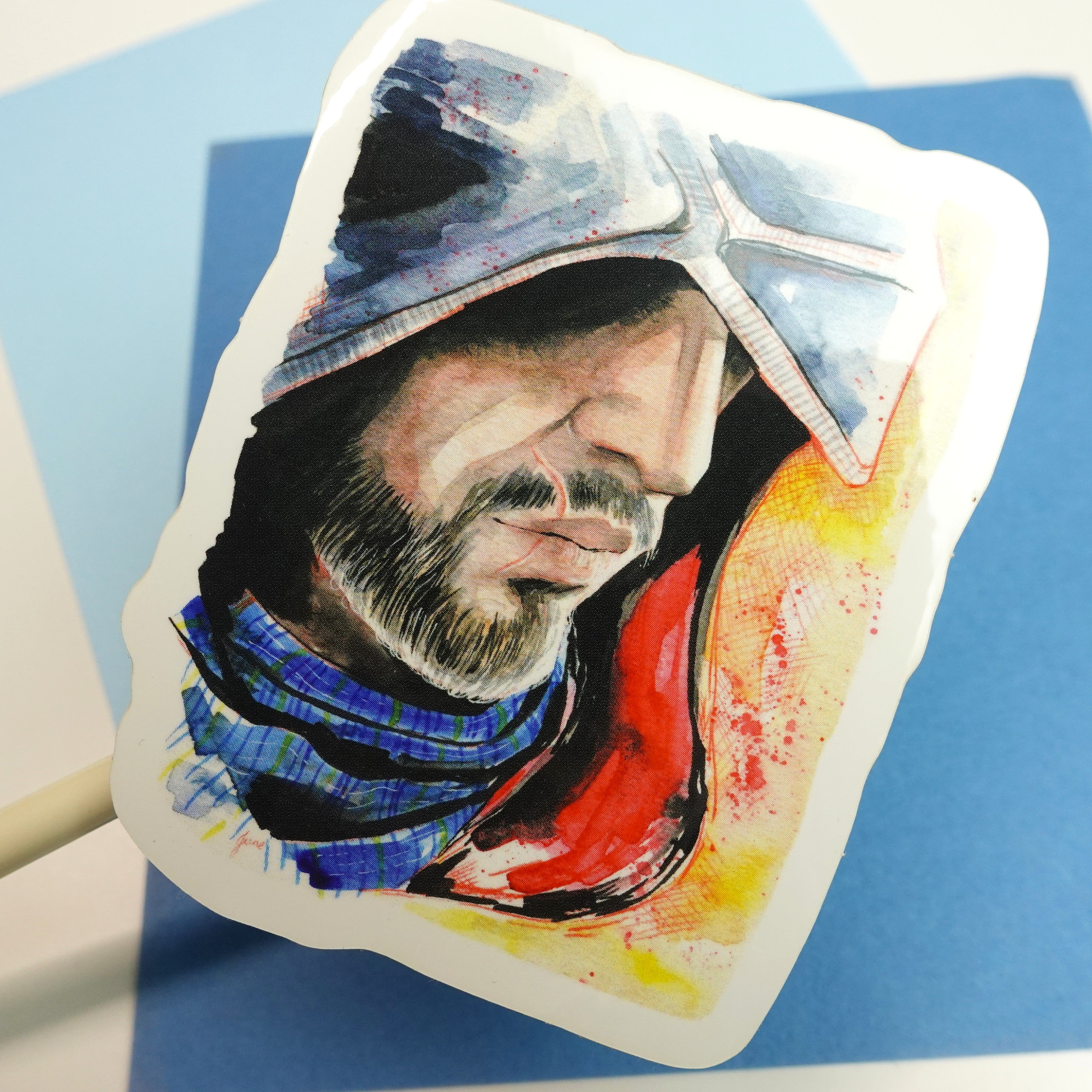 Ezio sticker - Assassin's Creed fanart sticker of original watercolour painting