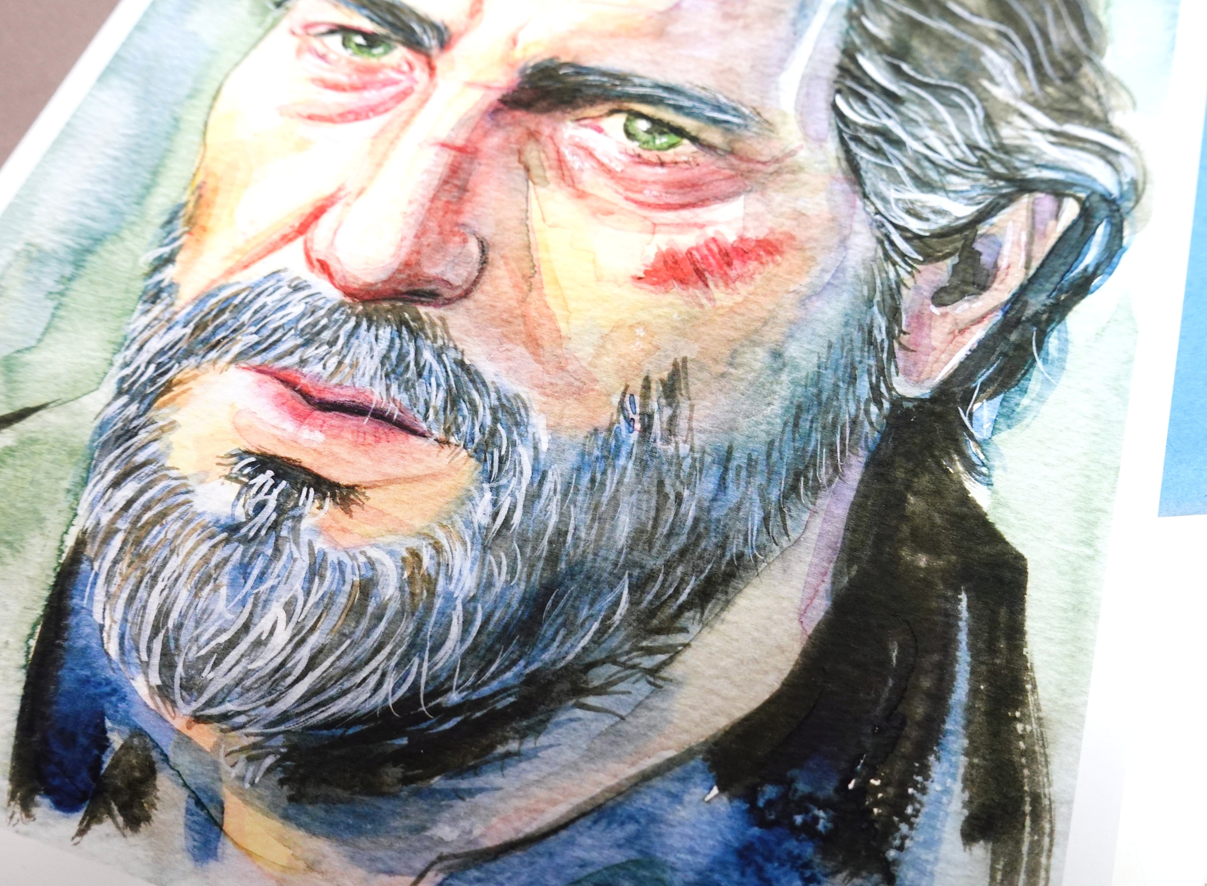 Joel print - A5 art print of The Last of Us original fanart watercolour painting