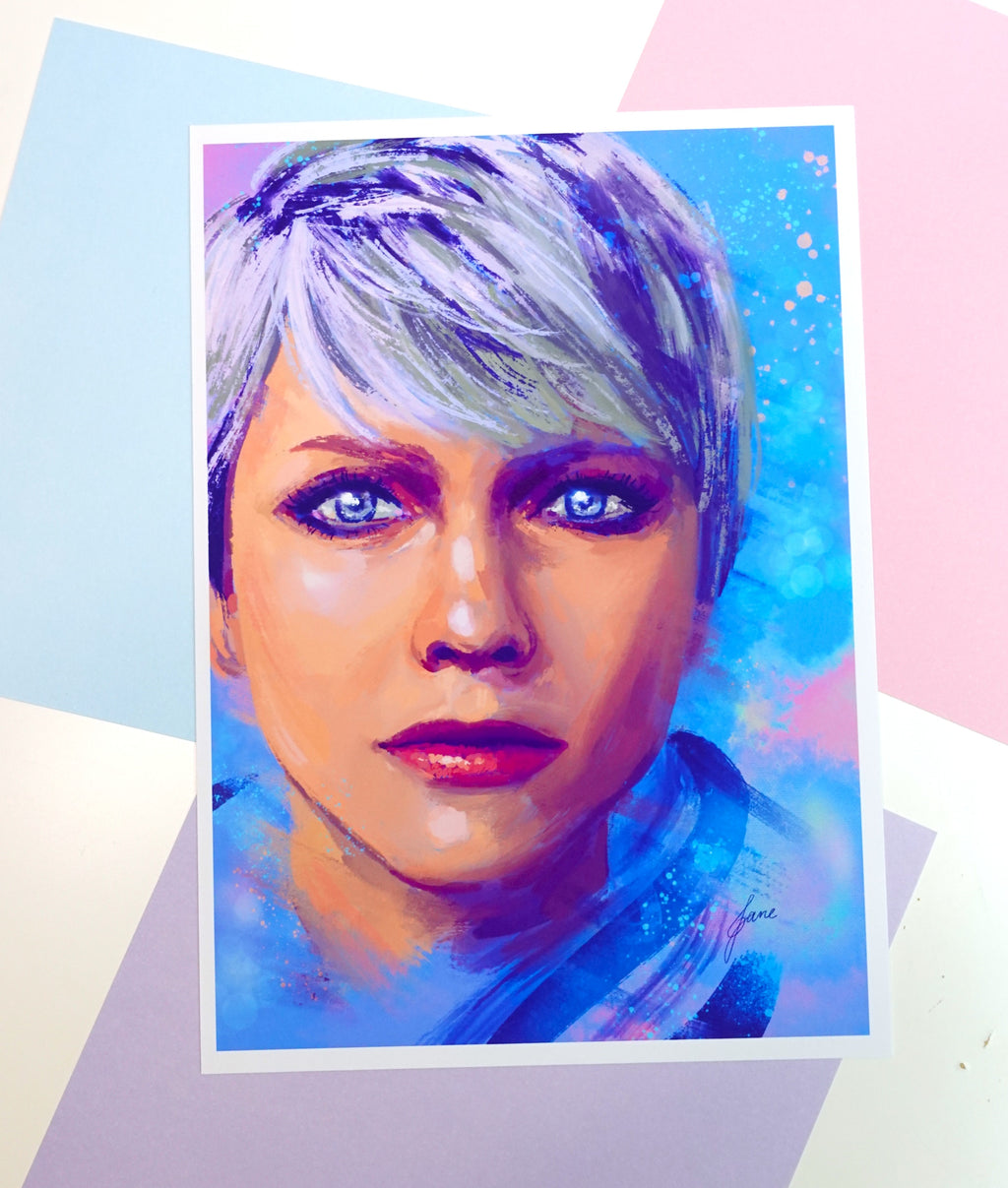 Kara print - A5 art print of Detroit Become Human original fanart digital painting