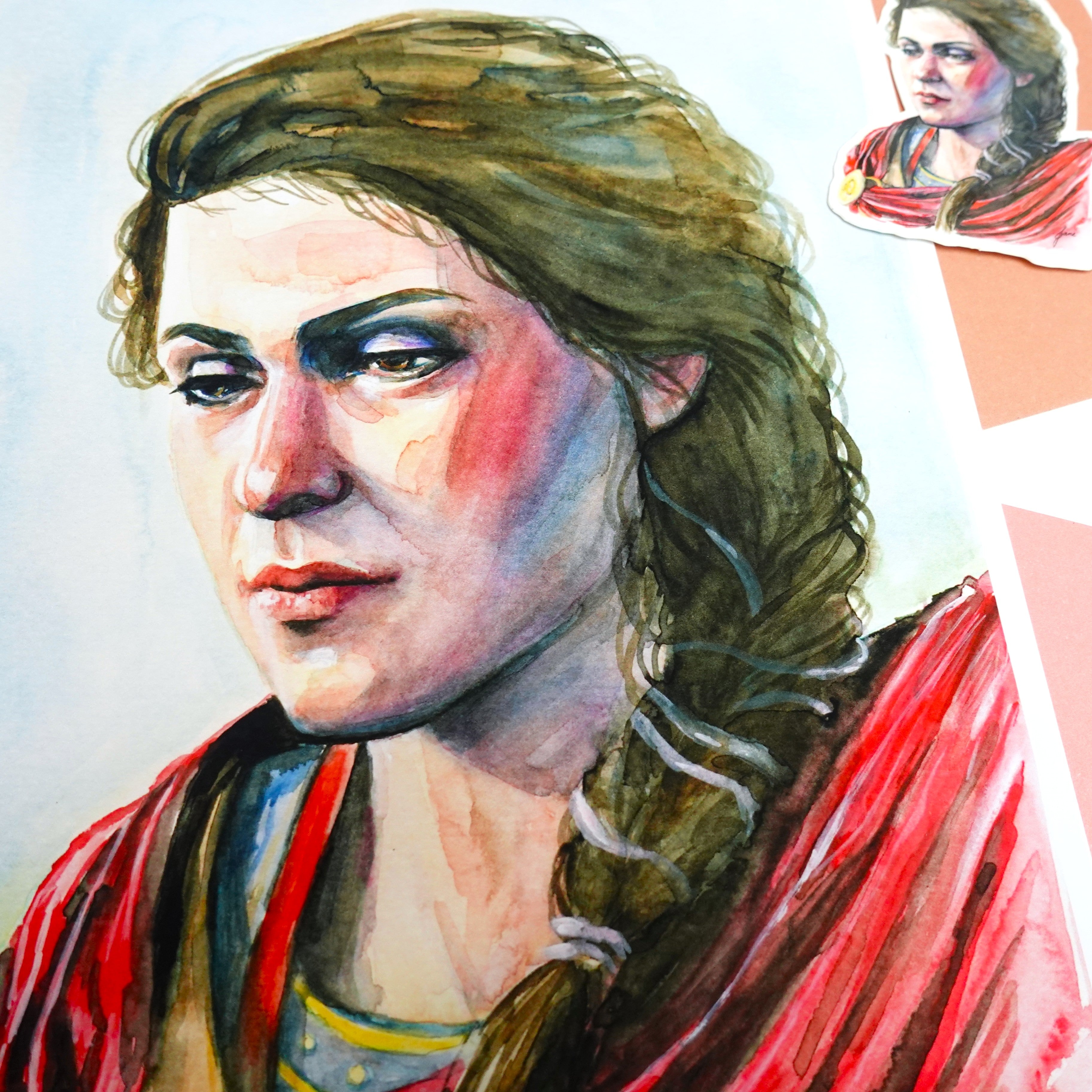 Kassandra print - A5 art print of original fanart painting Assassin's Creed Odyssey - matte or satin