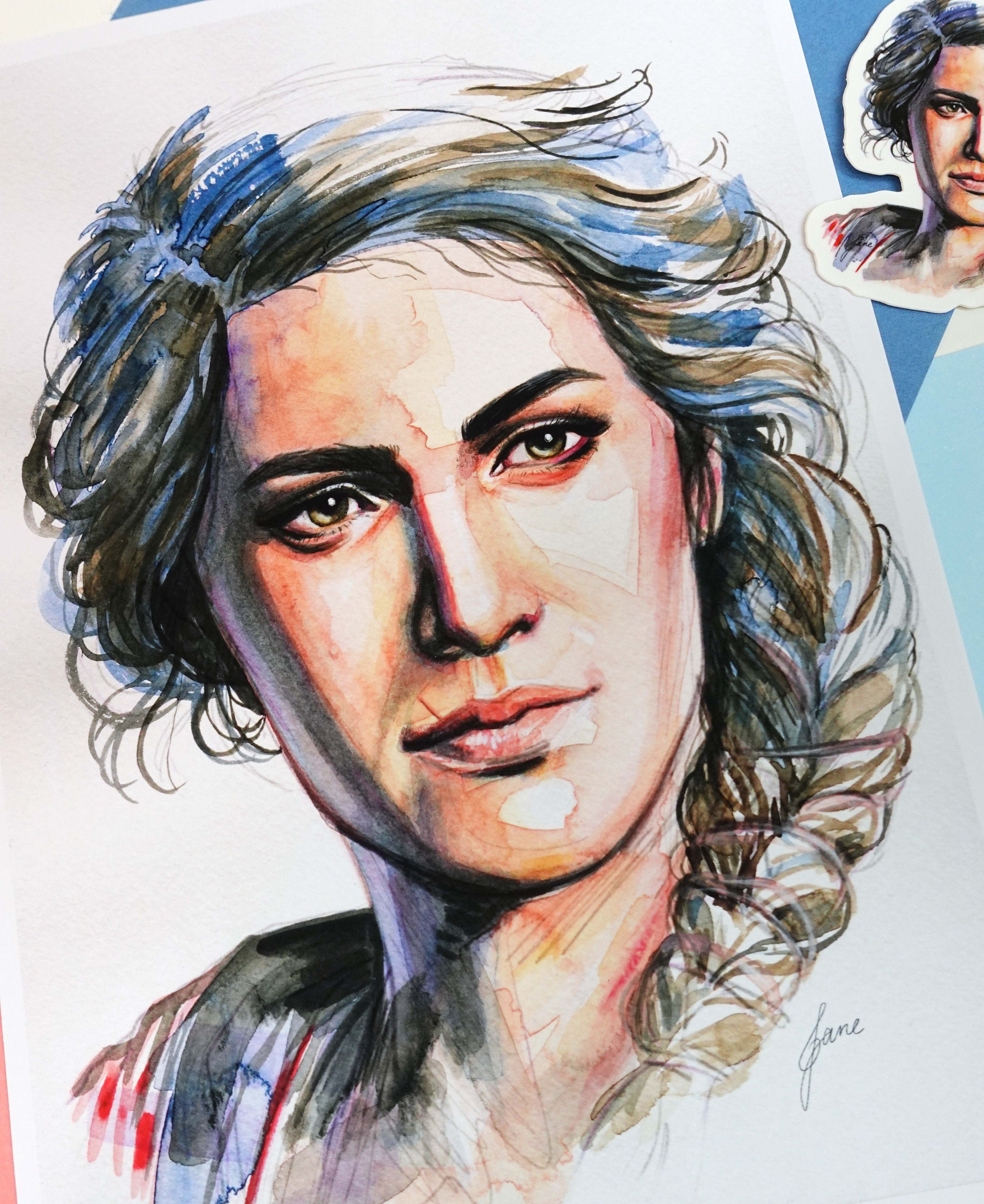 Kassandra print - A5 art print of Assassin's Creed Odyssey original fanart watercolour painting