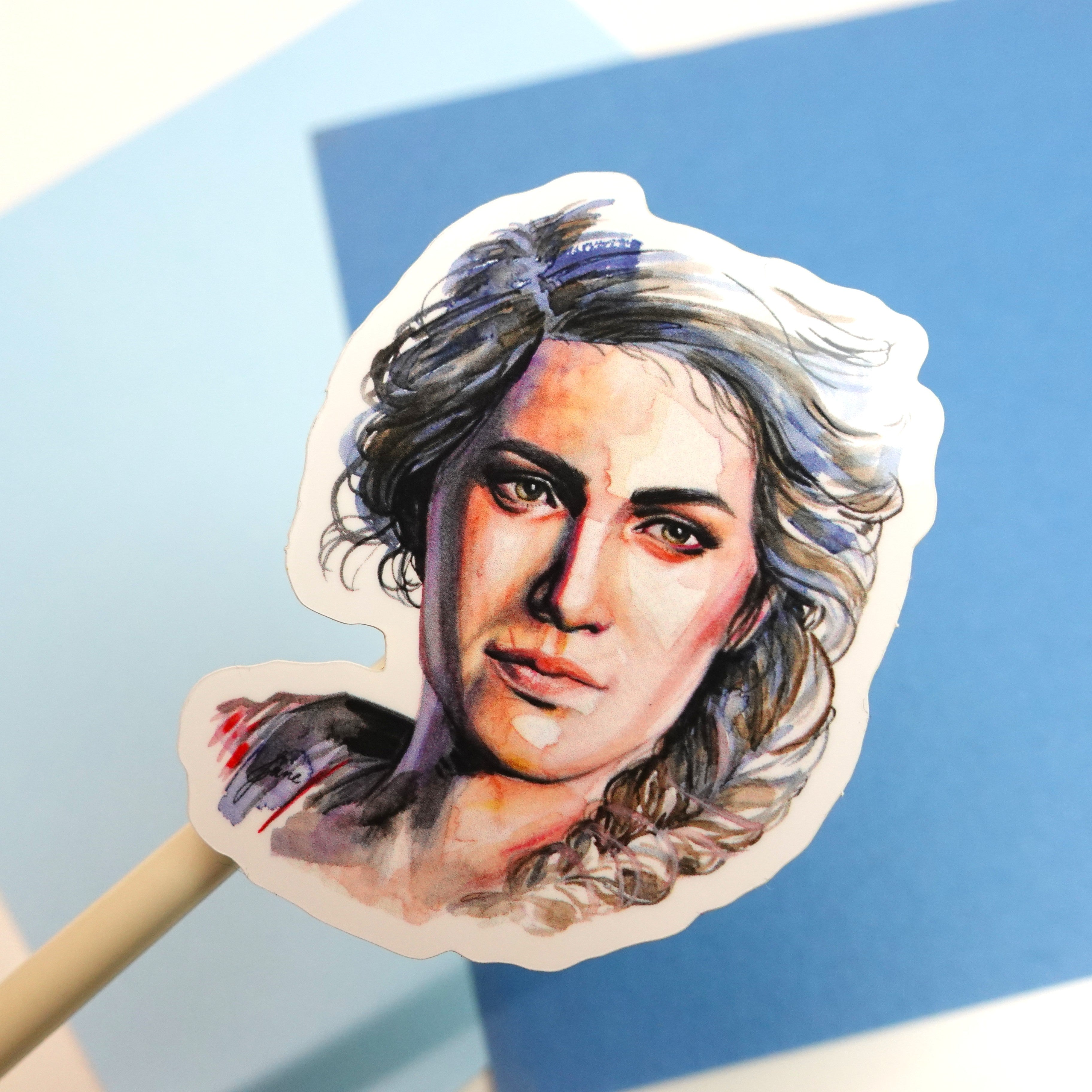 Kassandra sticker - Assassin's Creed Odyssey watercolour painting vinyl sticker