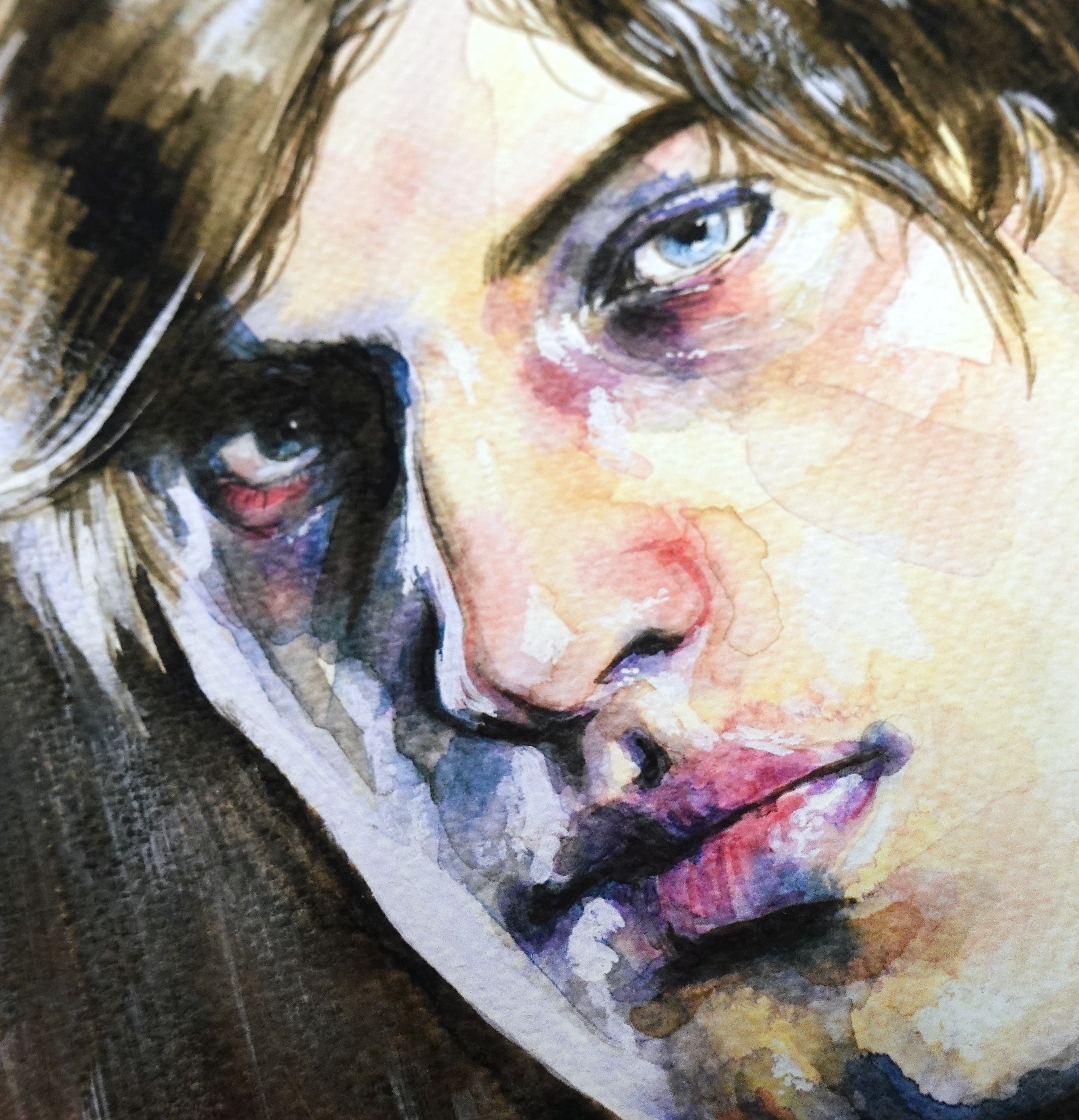 Leon print - A5 art print of Leon Scott Kennedy from Resident Evil original fanart watercolour painting
