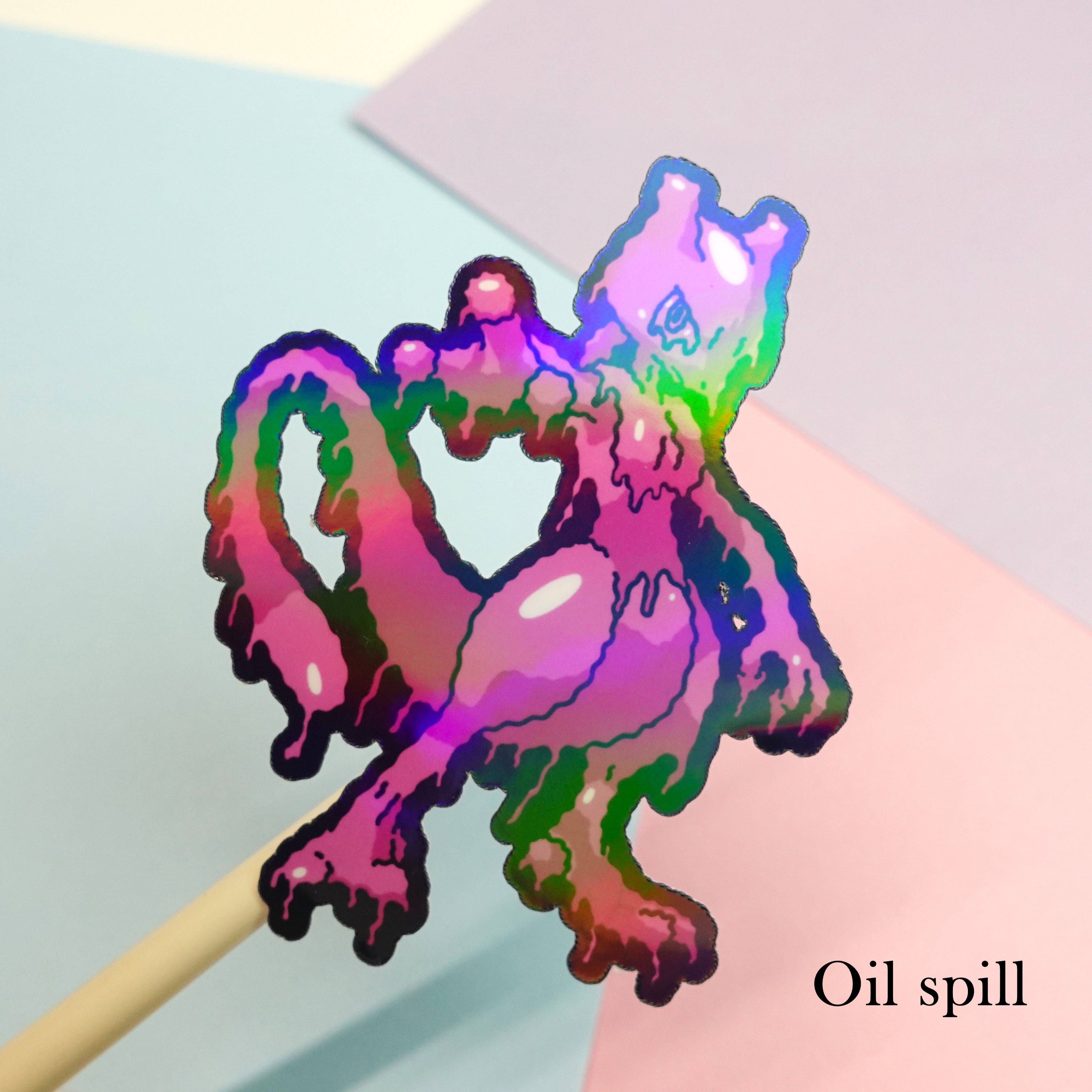 Mewtwo Ditto sticker - Pokemon fanart of digital art work