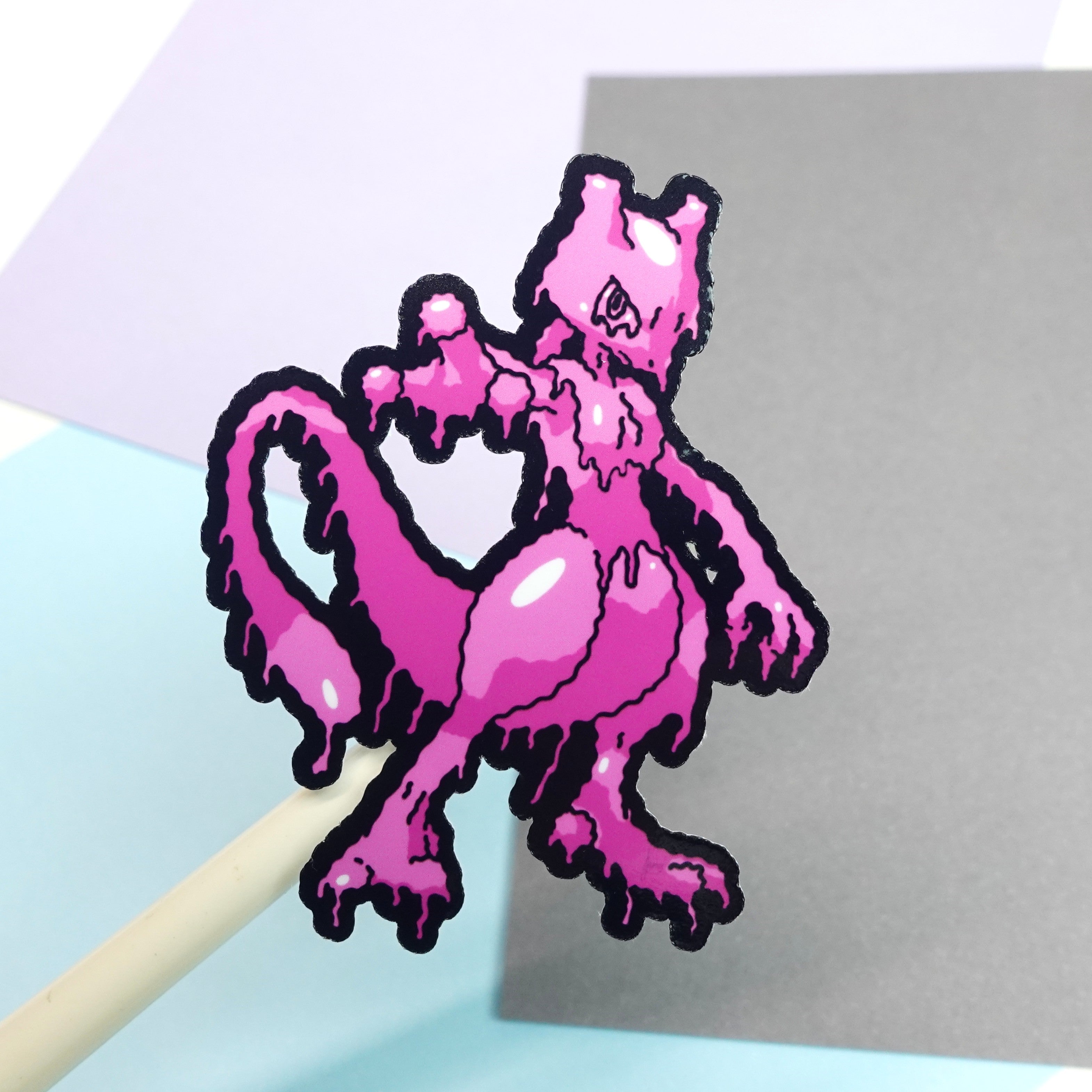 Mewtwo Ditto sticker - Pokemon fanart of digital art work