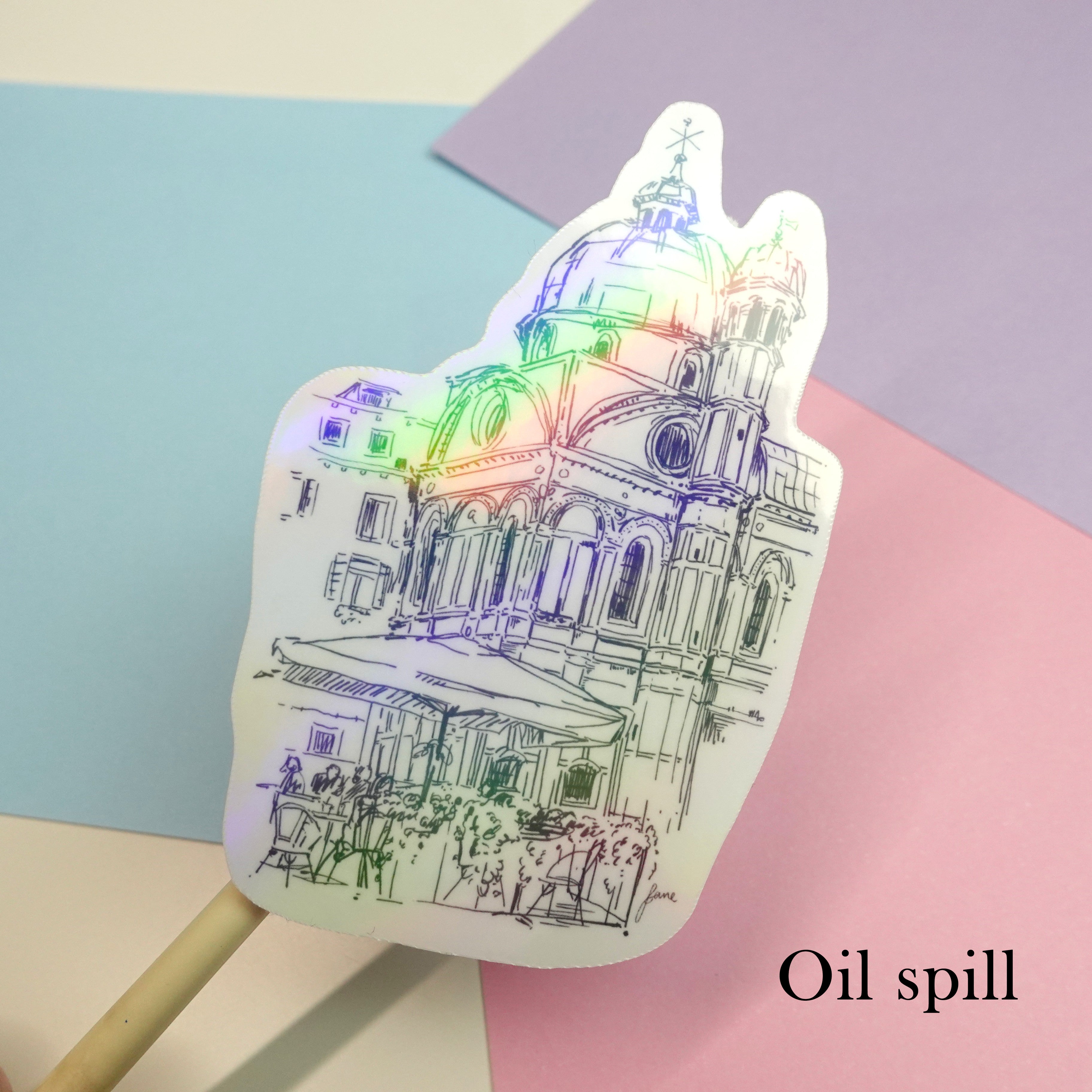 Miracoli ink sticker - glossy sticker of original ink drawing of Santa Maria Miracoli in Venice