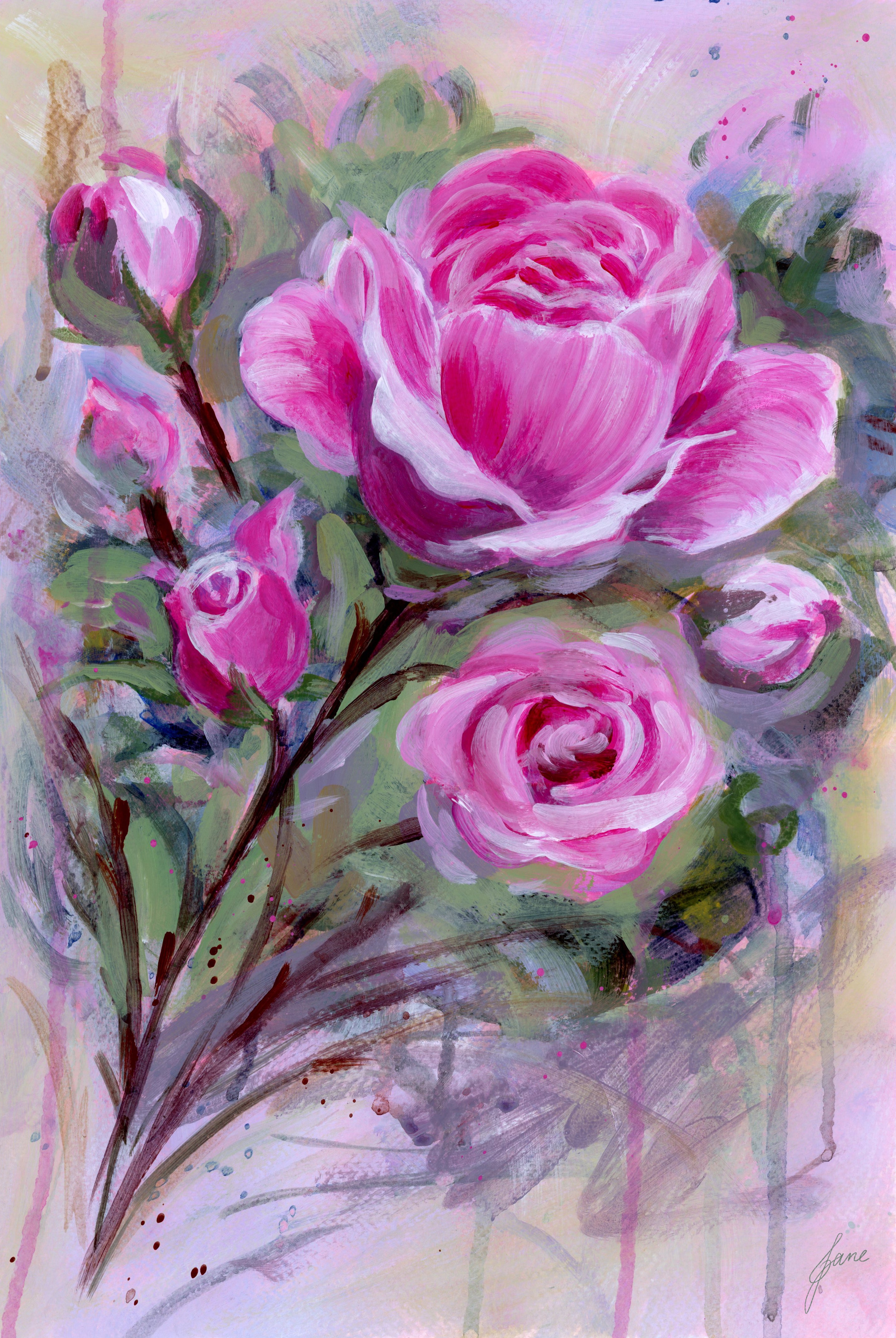 Painting - A4 roses
