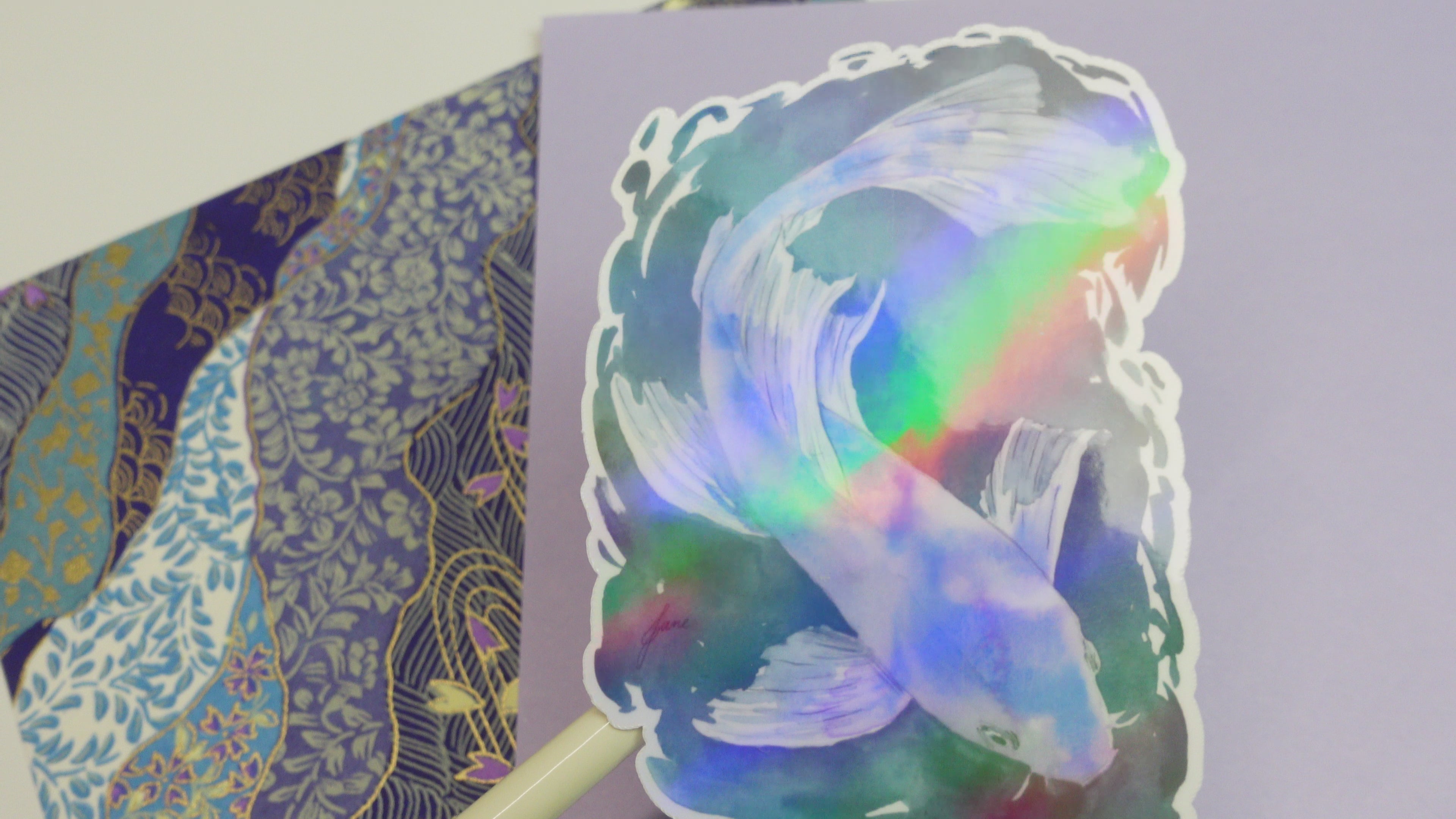 Koi fish sticker - glossy sticker of original watercolour painting