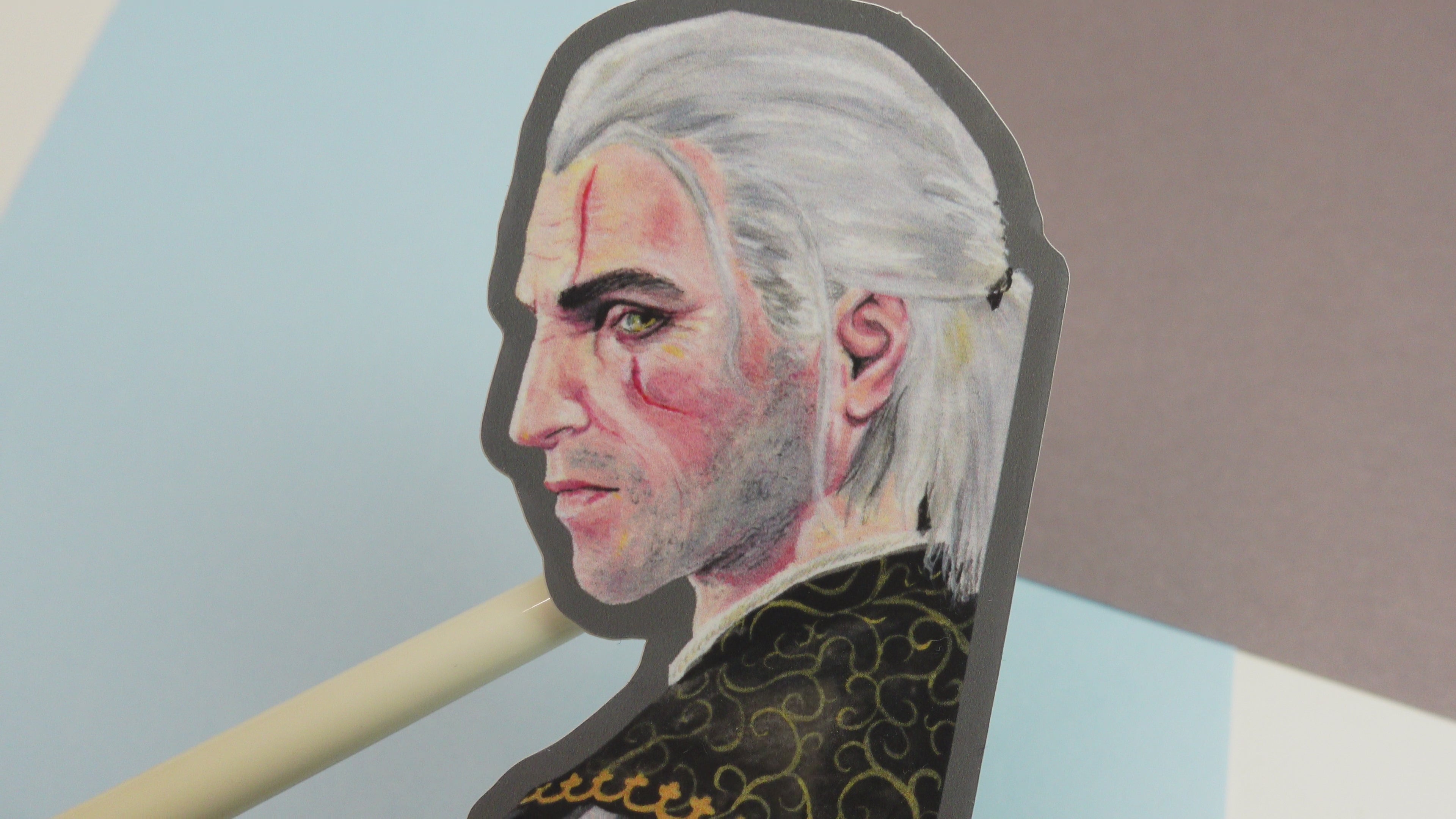 Geralt sticker - The Witcher watercolour painting vinyl sticker