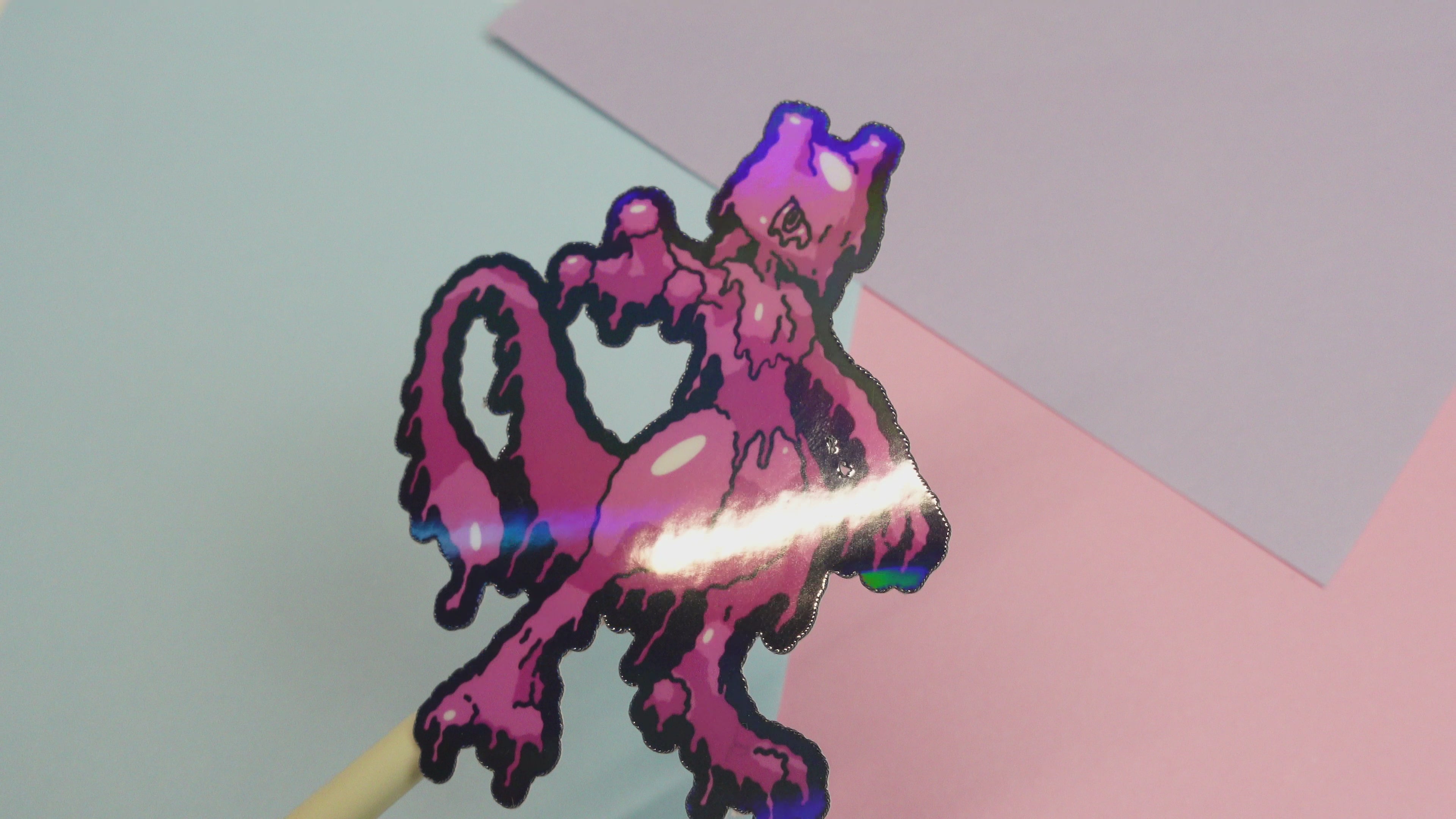 Mewtwo Ditto sticker - Pokemon fanart of digital art work