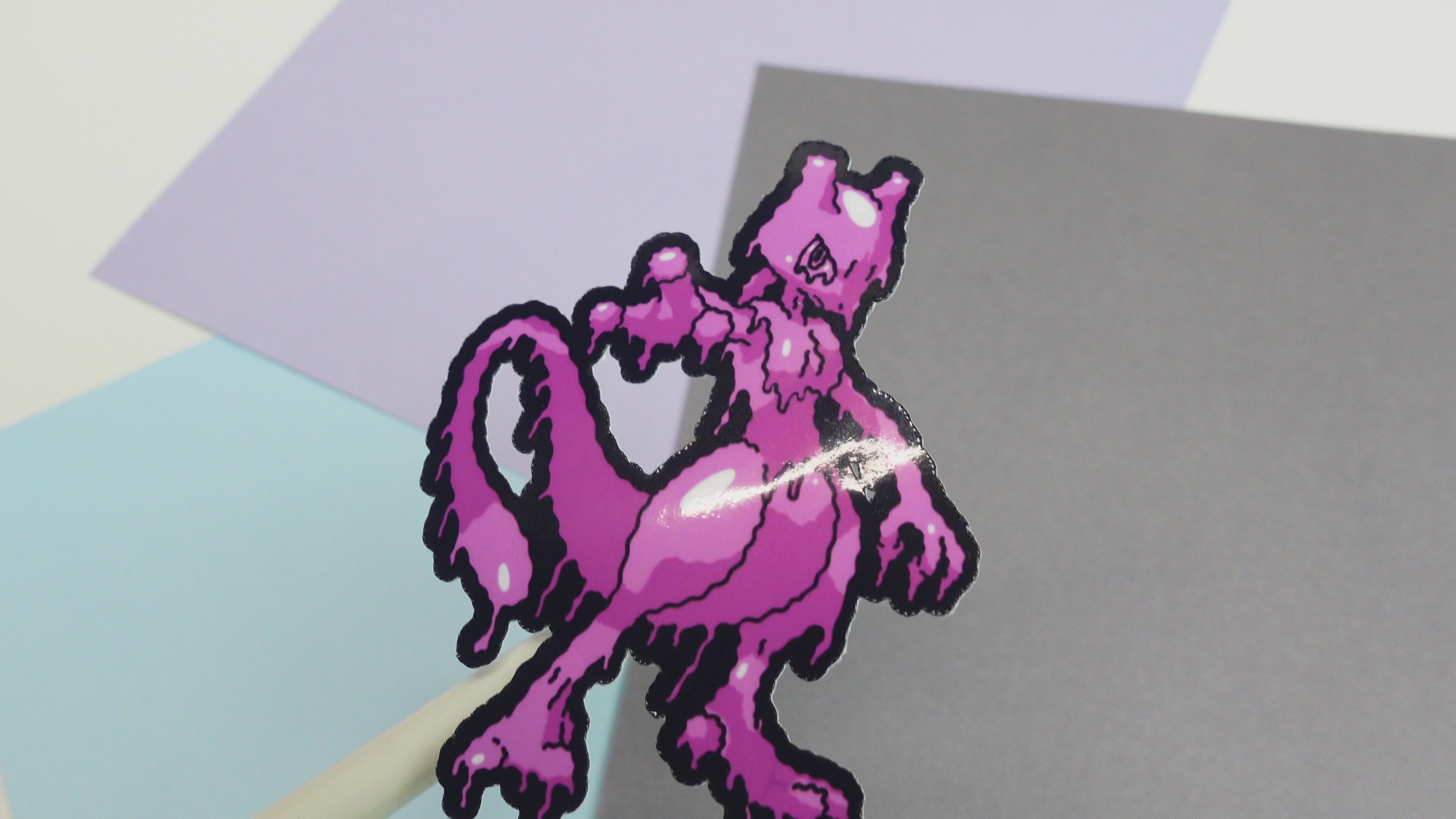 Mewtwo Ditto sticker - Pokemon fanart of digital art work