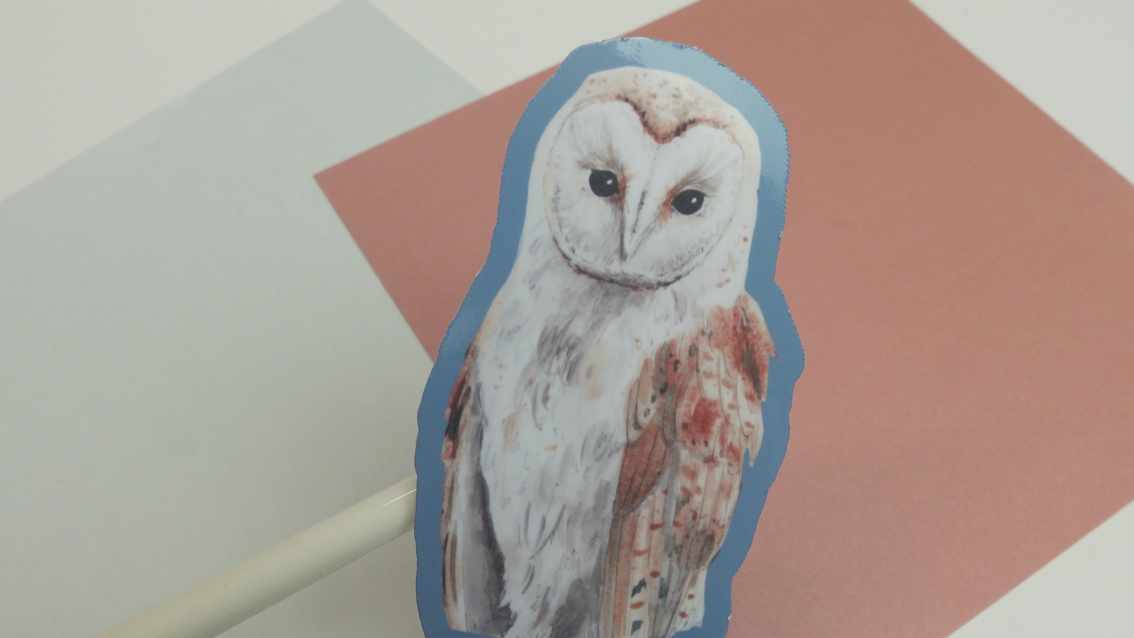 Owl sticker - glossy or holographic sticker of original watercolour painting