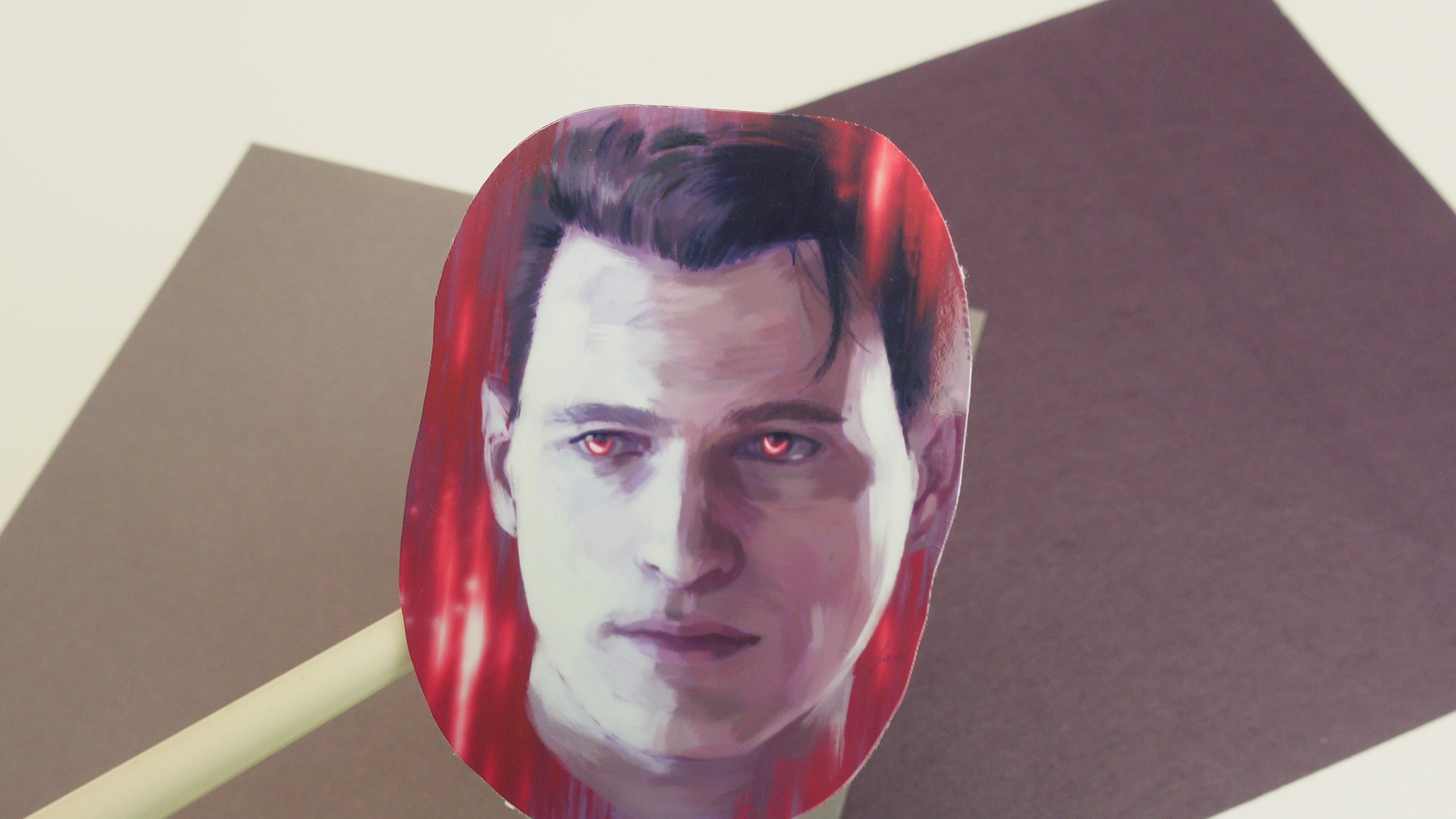 Connor red - glossy sticker of original Detroit Become Human fanart digital painting