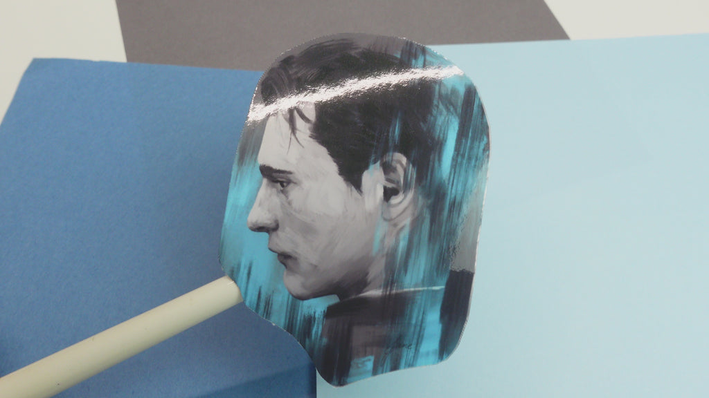 Connor blue sticker - glossy sticker of original Detroit Become Human digital painting fanart