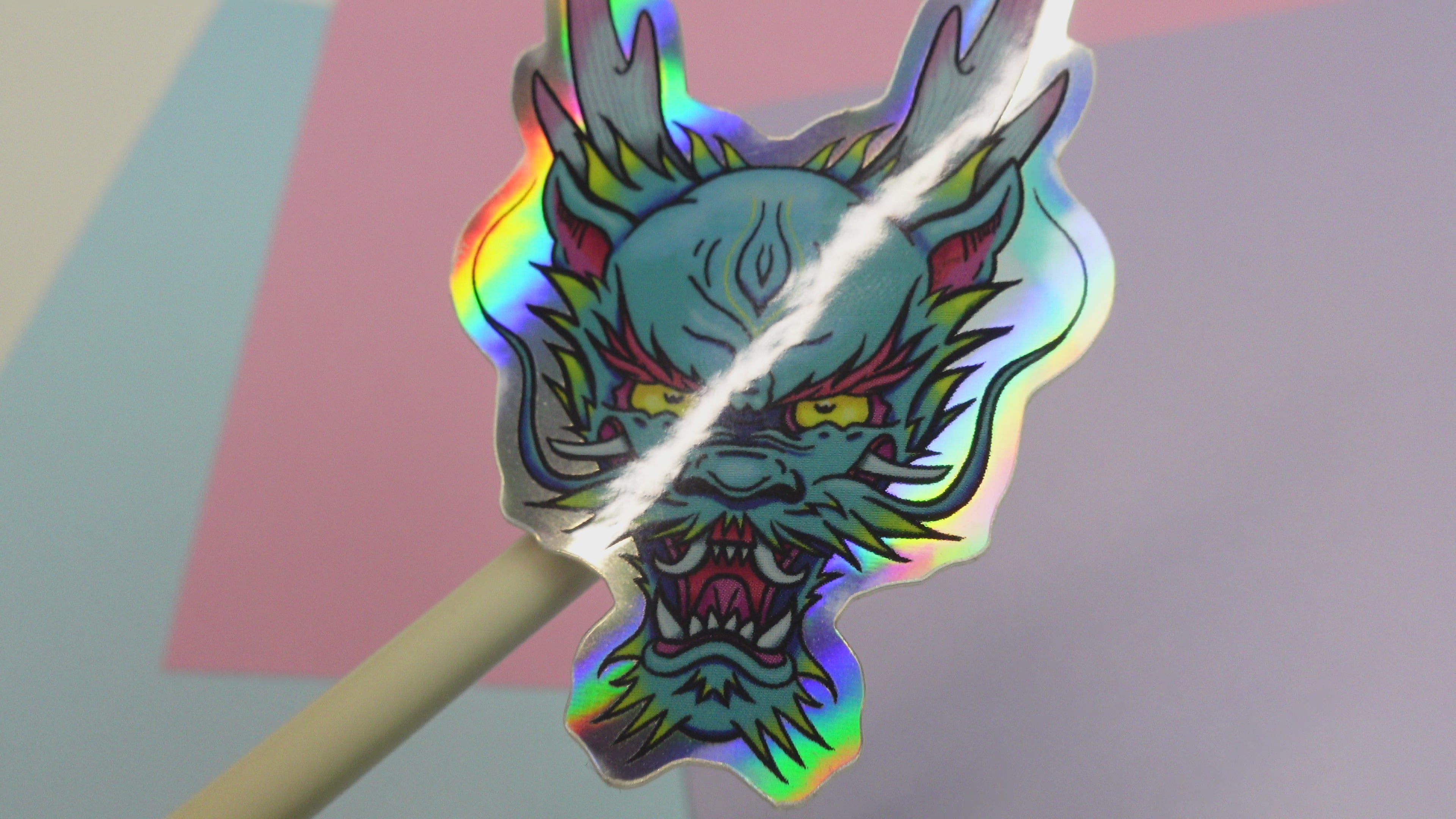 Dragon sticker - holographic Japanese dragon vinyl sticker