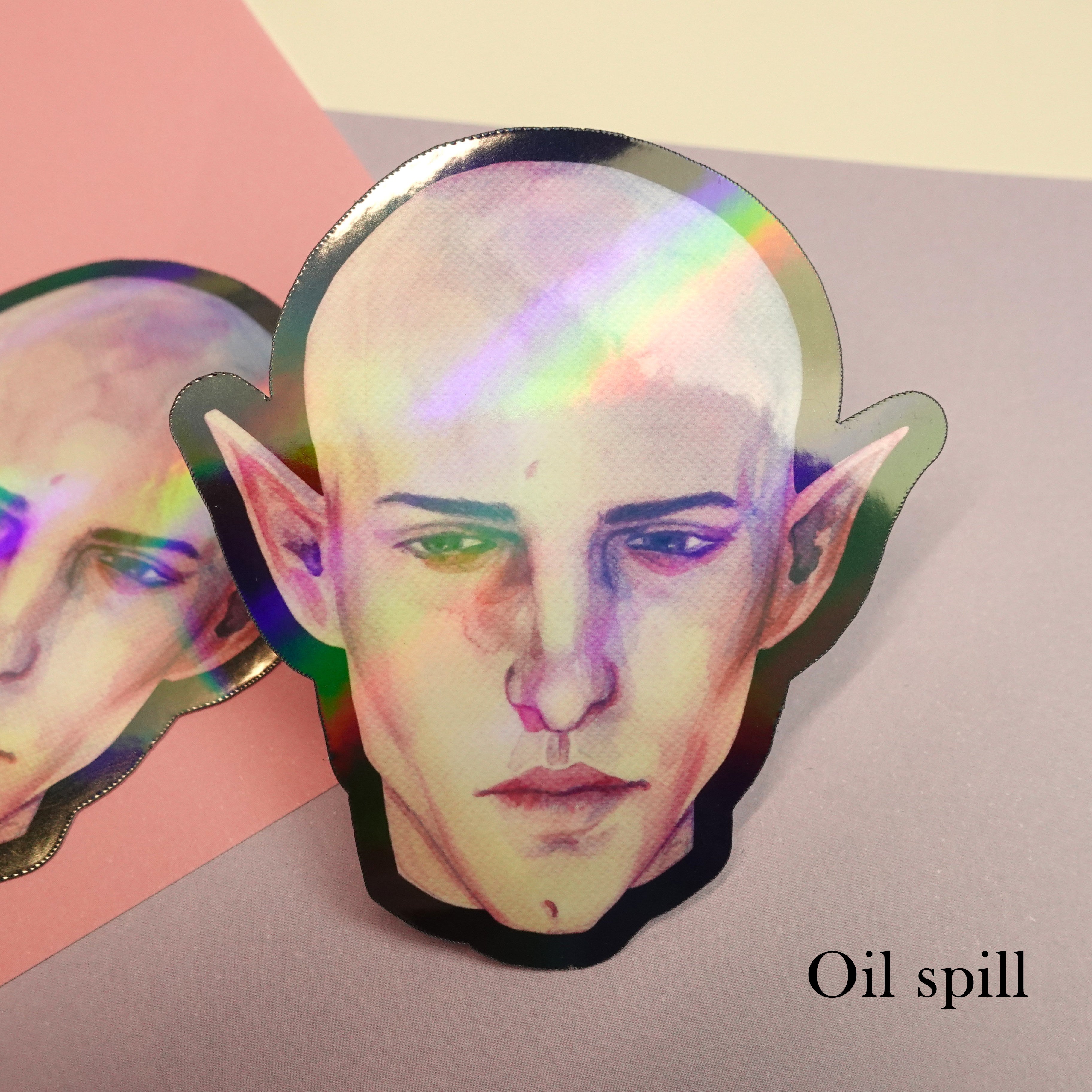 Solas sticker - Dragon Age fanart sticker of original watercolour painting